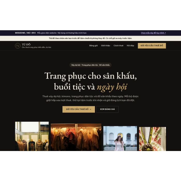 Ảnh chụp Mẫu giao diện cho thuê trang phục — Trưng bày | WZ-893