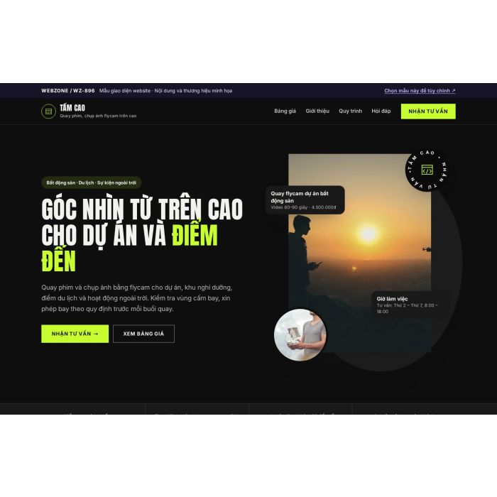 Ảnh chụp Mẫu giao diện quay chụp flycam — Thanh lịch | WZ-896