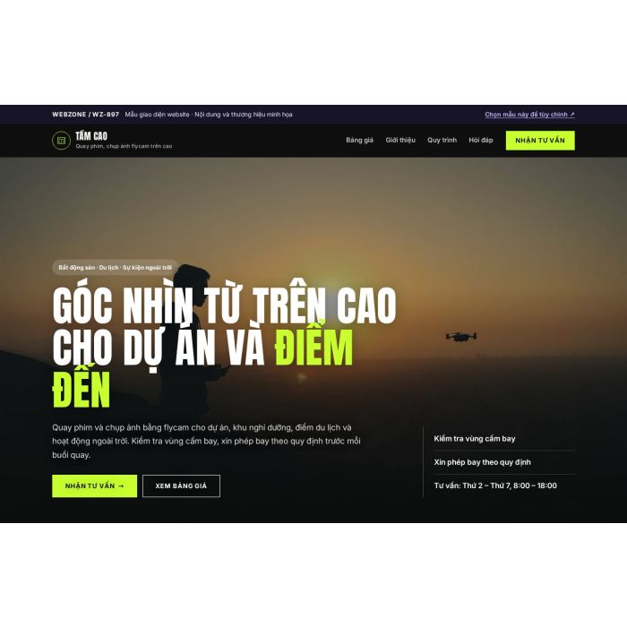 Ảnh chụp Mẫu giao diện quay chụp flycam — Nổi bật | WZ-897