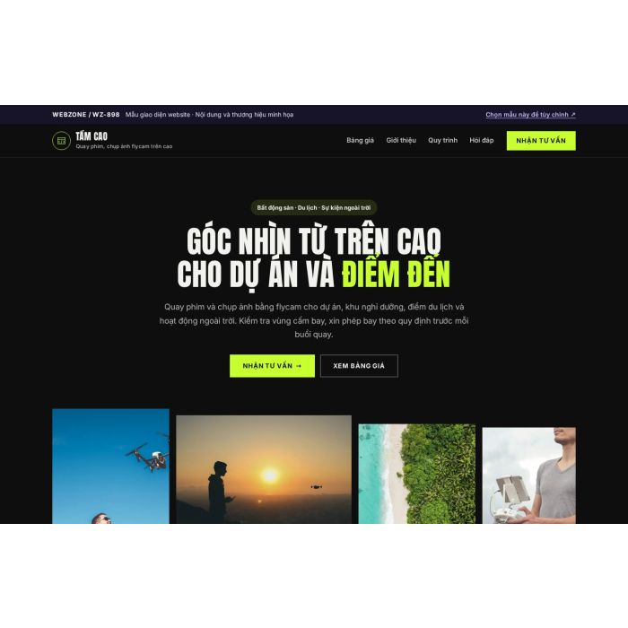 Ảnh chụp Mẫu giao diện quay chụp flycam — Trưng bày | WZ-898