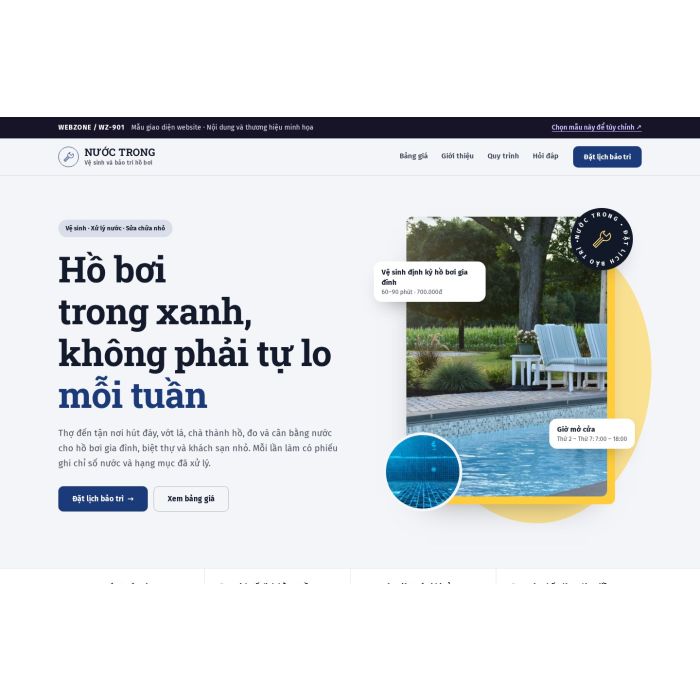 Ảnh chụp Mẫu giao diện bảo trì hồ bơi — Thanh lịch | WZ-901