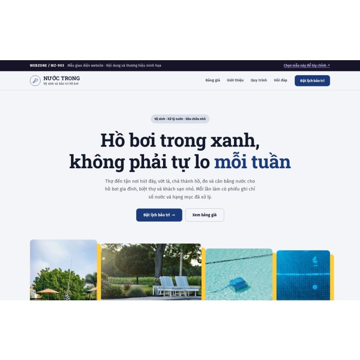 Ảnh chụp Mẫu giao diện bảo trì hồ bơi — Trưng bày | WZ-903