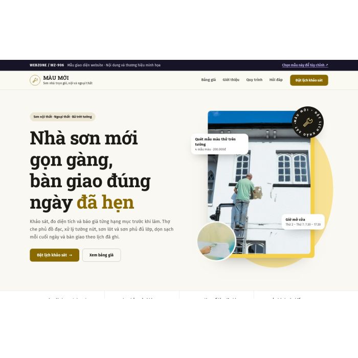 Ảnh chụp Mẫu giao diện sơn nhà trọn gói — Thanh lịch | WZ-906