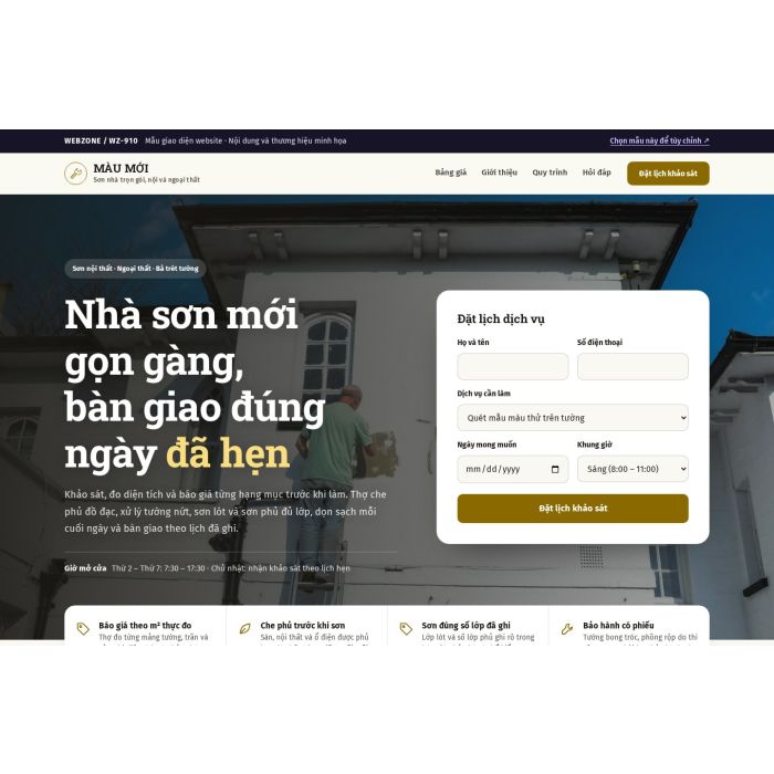 Ảnh chụp Mẫu giao diện sơn nhà trọn gói — Tập trung chuyển đổi | WZ-910