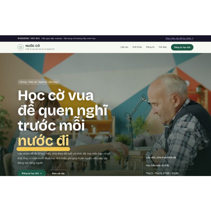Ảnh chụp Mẫu giao diện câu lạc bộ cờ vua — Nổi bật | WZ-912