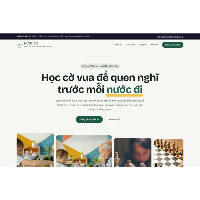 Ảnh chụp Mẫu giao diện câu lạc bộ cờ vua — Trưng bày | WZ-913