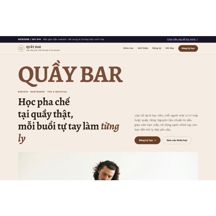 Ảnh chụp Mẫu giao diện trường dạy pha chế — Kể chuyện | WZ-919
