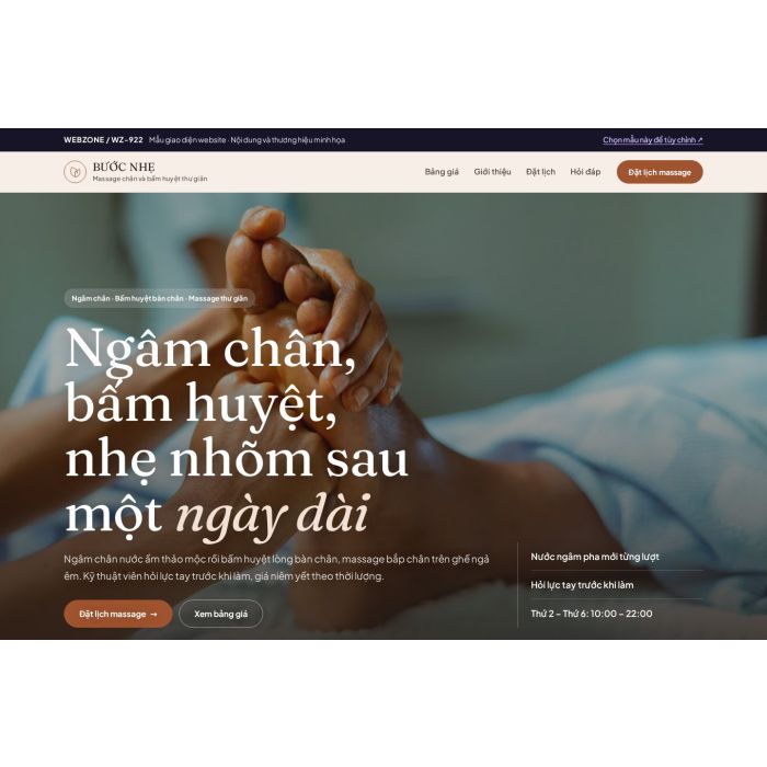 Ảnh chụp Mẫu giao diện massage chân & bấm huyệt — Nổi bật | WZ-922