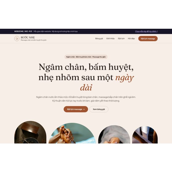Ảnh chụp Mẫu giao diện massage chân & bấm huyệt — Trưng bày | WZ-923