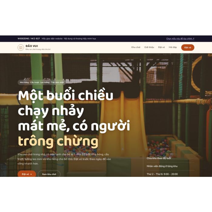 Ảnh chụp Mẫu giao diện khu vui chơi trẻ em — Nổi bật | WZ-927