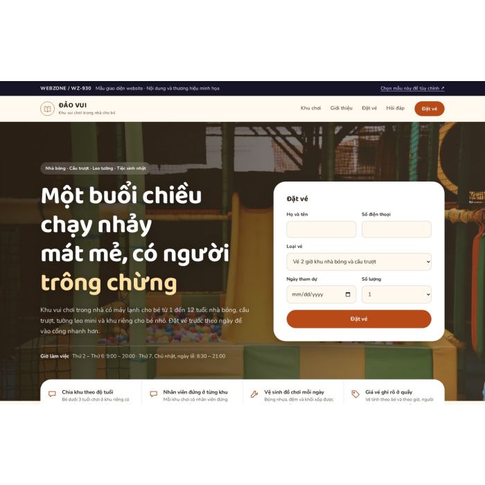 Ảnh chụp Mẫu giao diện khu vui chơi trẻ em — Tập trung chuyển đổi | WZ-930