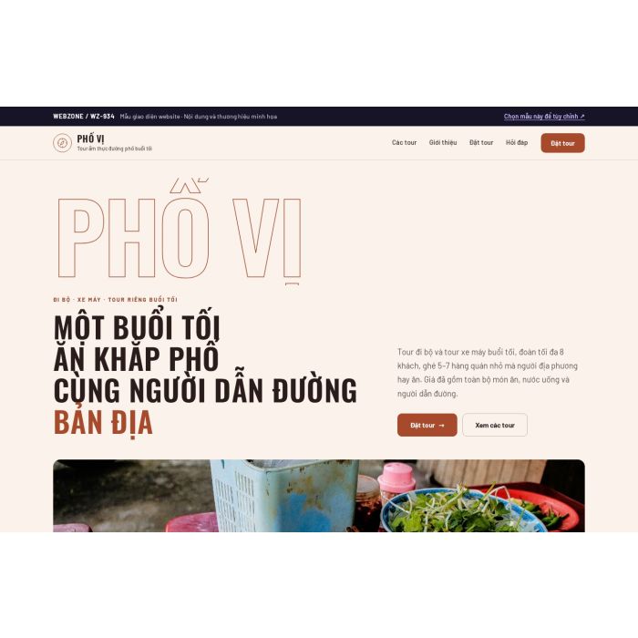 Ảnh chụp Mẫu giao diện tour ẩm thực đường phố — Kể chuyện | WZ-934