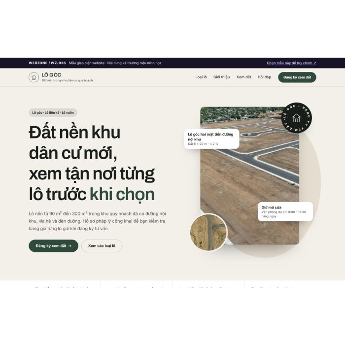 Ảnh chụp Mẫu giao diện đất nền dự án — Thanh lịch | WZ-936