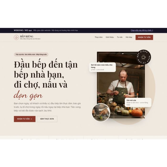 Ảnh chụp Mẫu giao diện đầu bếp tại gia — Thanh lịch | WZ-941