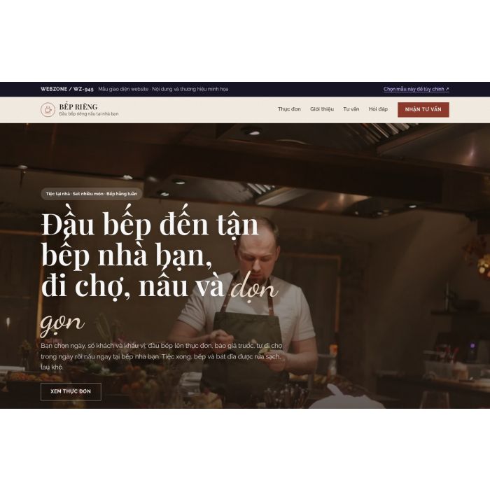 Ảnh chụp Mẫu giao diện đầu bếp tại gia — Tập trung chuyển đổi | WZ-945