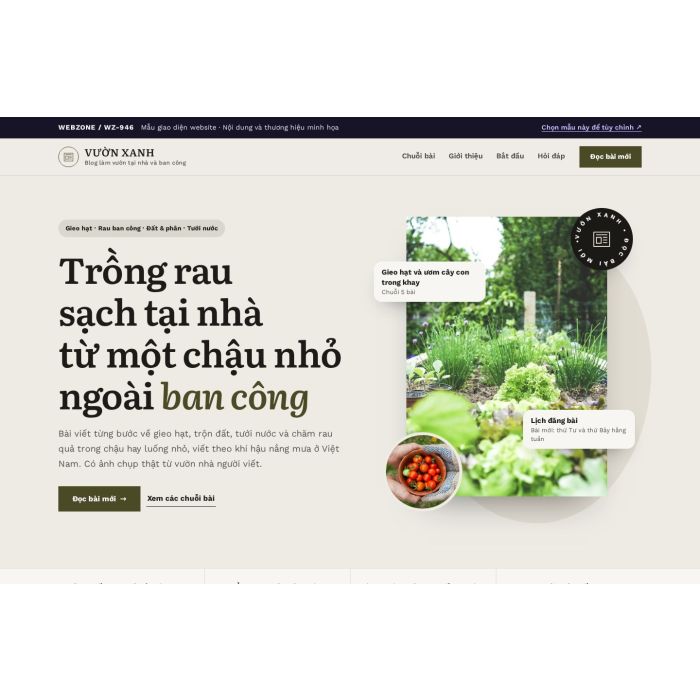 Ảnh chụp Mẫu giao diện blog làm vườn — Thanh lịch | WZ-946