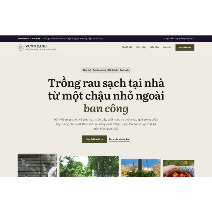 Ảnh chụp Mẫu giao diện blog làm vườn — Trưng bày | WZ-948