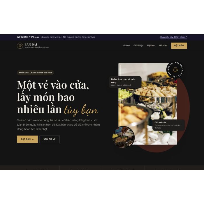 Ảnh chụp Mẫu giao diện nhà hàng buffet — Thanh lịch | WZ-951
