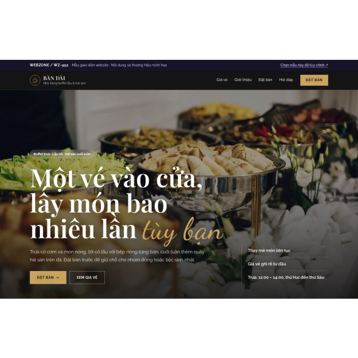 Ảnh chụp Mẫu giao diện nhà hàng buffet — Nổi bật | WZ-952