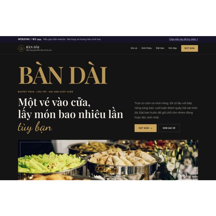 Ảnh chụp Mẫu giao diện nhà hàng buffet — Kể chuyện | WZ-954