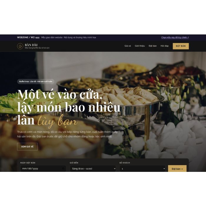 Ảnh chụp Mẫu giao diện nhà hàng buffet — Tập trung chuyển đổi | WZ-955