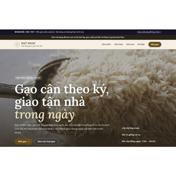 Ảnh chụp Mẫu giao diện cửa hàng gạo — Nổi bật | WZ-957