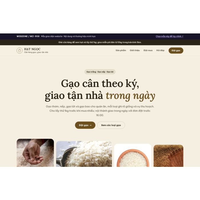 Ảnh chụp Mẫu giao diện cửa hàng gạo — Trưng bày | WZ-958