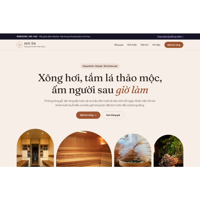 Ảnh chụp Mẫu giao diện xông hơi & tắm thảo dược — Trưng bày | WZ-963