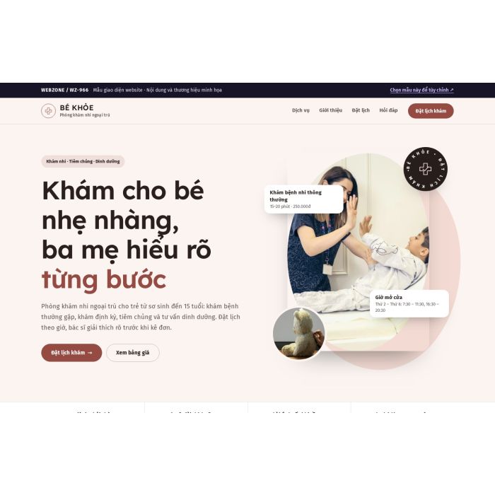 Ảnh chụp Mẫu giao diện phòng khám nhi — Thanh lịch | WZ-966