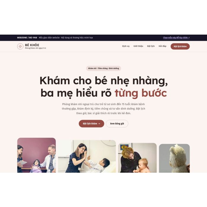 Ảnh chụp Mẫu giao diện phòng khám nhi — Trưng bày | WZ-968