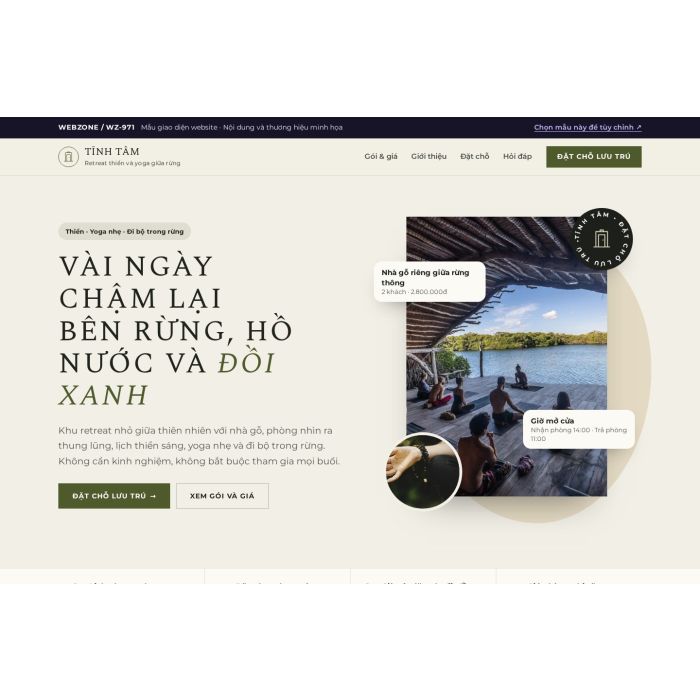 Ảnh chụp Mẫu giao diện retreat chữa lành — Thanh lịch | WZ-971