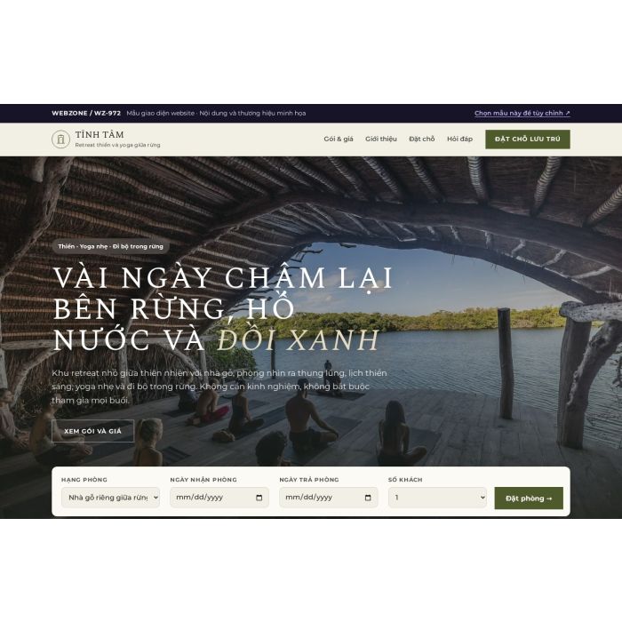Ảnh chụp Mẫu giao diện retreat chữa lành — Nổi bật | WZ-972