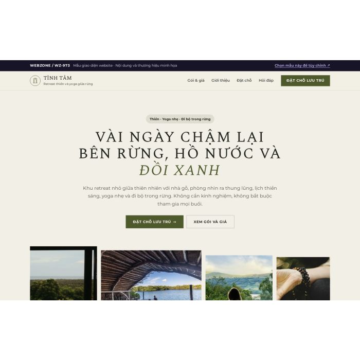 Ảnh chụp Mẫu giao diện retreat chữa lành — Trưng bày | WZ-973