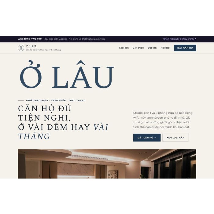Ảnh chụp Mẫu giao diện căn hộ dịch vụ — Kể chuyện | WZ-979