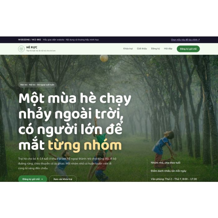 Ảnh chụp Mẫu giao diện trại hè trẻ em — Nổi bật | WZ-982