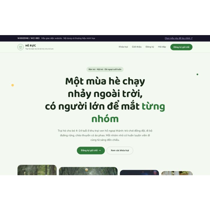 Ảnh chụp Mẫu giao diện trại hè trẻ em — Trưng bày | WZ-983