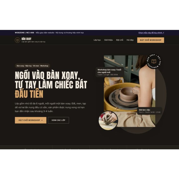 Ảnh chụp Mẫu giao diện lớp làm gốm — Thanh lịch | WZ-986