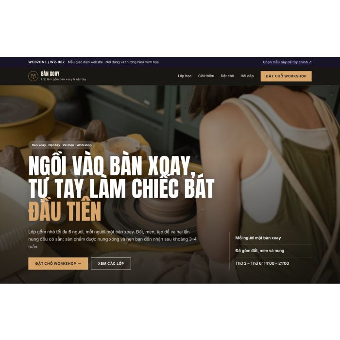Ảnh chụp Mẫu giao diện lớp làm gốm — Nổi bật | WZ-987
