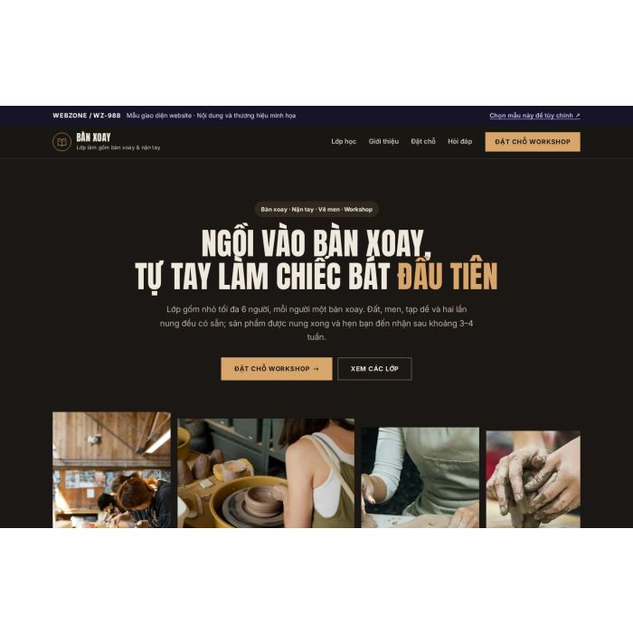Ảnh chụp Mẫu giao diện lớp làm gốm — Trưng bày | WZ-988