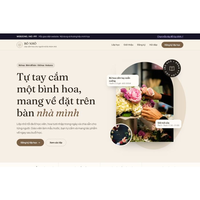 Ảnh chụp Mẫu giao diện lớp cắm hoa — Thanh lịch | WZ-991