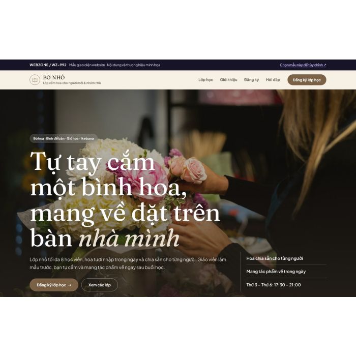 Ảnh chụp Mẫu giao diện lớp cắm hoa — Nổi bật | WZ-992