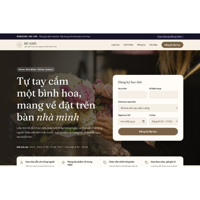 Ảnh chụp Mẫu giao diện lớp cắm hoa — Tập trung chuyển đổi | WZ-995