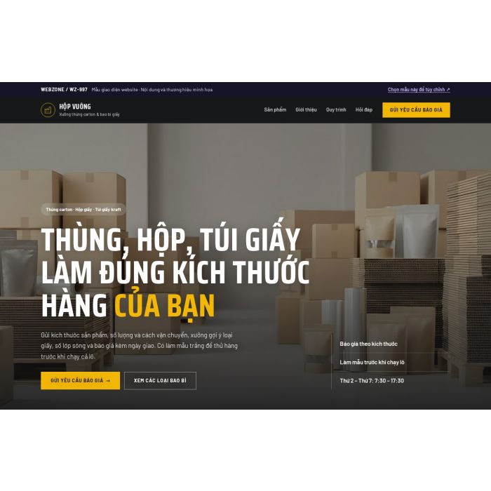 Ảnh chụp Mẫu giao diện xưởng bao bì giấy — Nổi bật | WZ-997