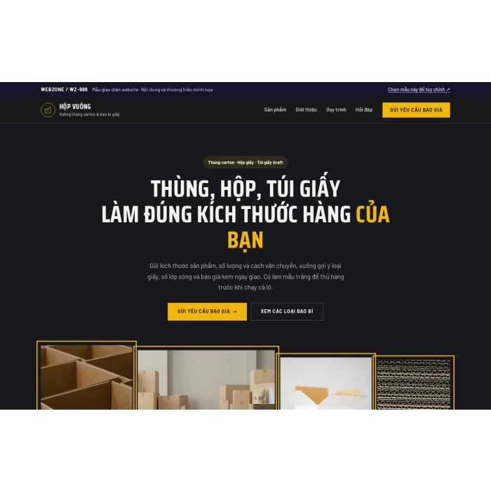 Ảnh chụp Mẫu giao diện xưởng bao bì giấy — Trưng bày | WZ-998