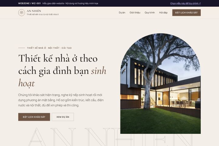 Ảnh xem trước Mẫu giao diện studio kiến trúc — Thanh lịch | WZ-001