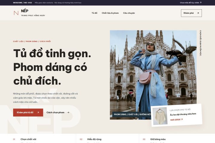 Ảnh xem trước Mẫu giao diện thời trang — Kể chuyện | WZ-002