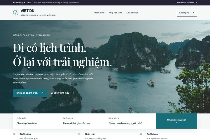 Ảnh xem trước Mẫu giao diện lữ hành trong nước — Thanh lịch | WZ-003