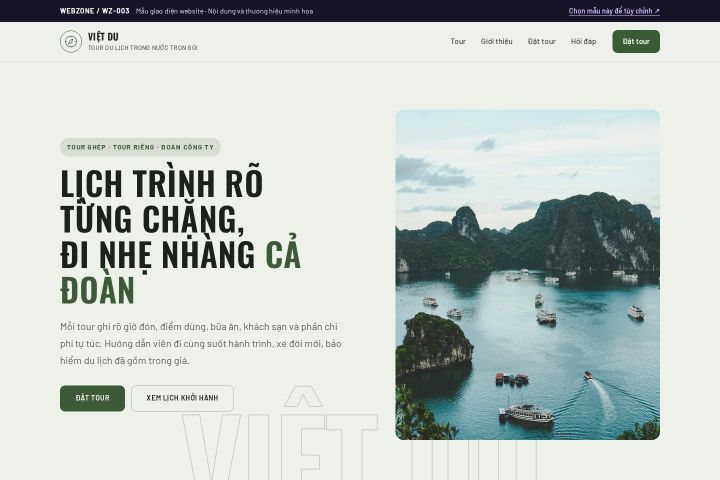 Ảnh xem trước Mẫu giao diện lữ hành trong nước — Thanh lịch | WZ-003