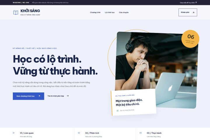 Ảnh xem trước Mẫu giao diện khóa học trực tuyến — Tập trung chuyển đổi | WZ-005