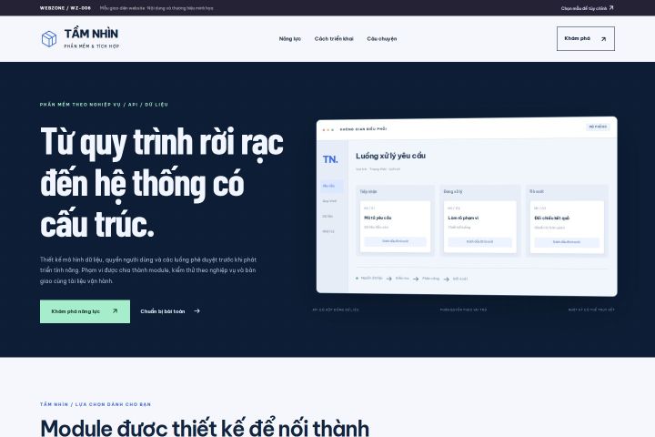 Ảnh xem trước Mẫu giao diện công ty công nghệ — Trưng bày | WZ-006